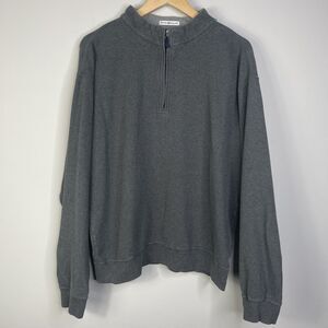 Peter Millar Sweatshirt Mens Gray Tri Blend Melange Quarter Zip Pullover Sz XL